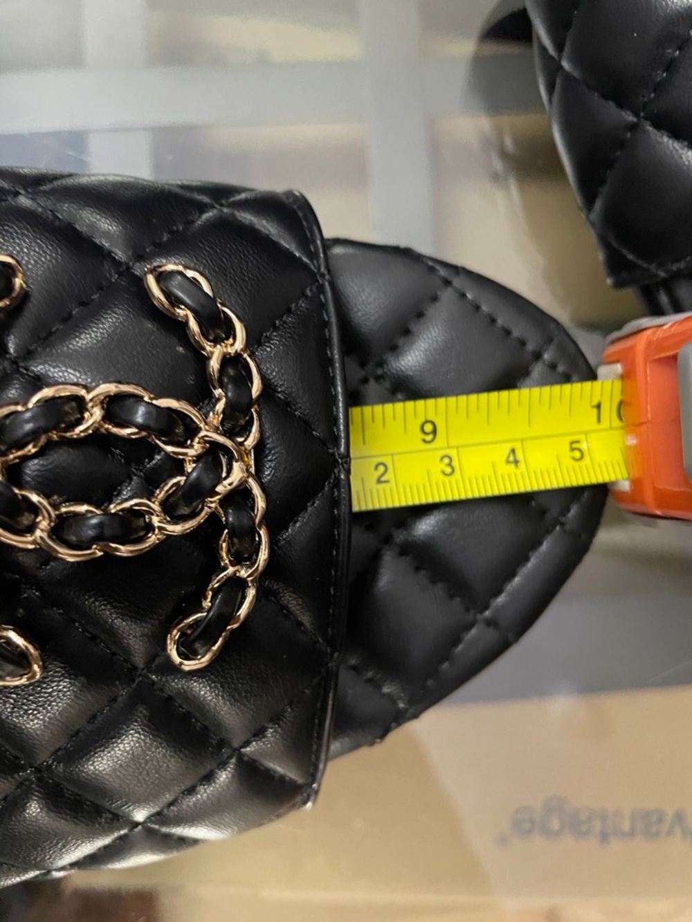 🔥 Chanel Black Quilted Vegan leather Sandals with Iconic chain CC size 39 9 - Picture 5 of 5